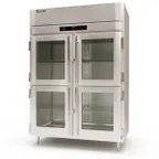 image of Victory HSA-2D-1-EW-HG Two Section Glass Half Door Reach-In Heated Holding Cabinet 