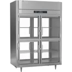 image of Victory RSA-2D-S1-EW-PT-HG-HC 2-Section Wide Pass-Thru Refrigerator w/ 8 Glass Swing Half Doors, 53 cu. ft.