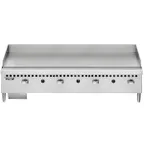 image of Vulcan VCRG48-M 48" Countertop Manual Gas Griddle, 1" Steel Plate, 20.5" Deep, 100.000 BTU
