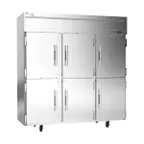 image of Victory VEFSA-3D-HD-HC 78" 3-Section Reach-In Freezer, 6 Half Solid Doors, Top Mounted, 69 cu. ft., Stainless Steel Front