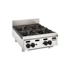 image of Vulcan VHP424 24" Countertop Gas Hotplate with (4) Burners, Infinite Controls, 120.000 BTU