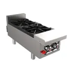 image of Venancio USA G12CT-12B 12" Countertop Heavy Duty Gas Hotplate with (2) Burners, Manual Control, 44.000 BTU
