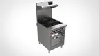 image of Venancio USA G24CO-24B 24" Gas Restaurant Range w/ (4) Open Burners, (1) Convection Oven, 123.000 BTU