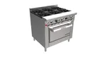image of Venancio USA G36CO-36B 36" Gas Restaurant Range w/ (6) Open Burners, (1) Convection Oven, 167.000 BTU