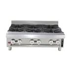 image of Venancio USA G36CT-36B 36"Countertop Heavy Duty Gas Hotplate with (6) Burners, Manual Control, 132.000 BTU