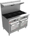 image of Venancio USA G602CO-60B 60" Gas Restaurant Range w/ (10) Open Burners, (2) Convection Ovens, 285.000 BTU