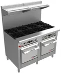 image of Venancio USA G722CO-72B 72" Gas Restaurant Range w/ (12) Open Burners, (2) Convection Ovens, 334.000 BTU