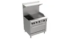 image of Venancio USA PRM36G-ST 36" Gas Restaurant Range w/ (2) Open Burners, 24" Griddle Right, (1) Standard Oven, 151.000 BTU