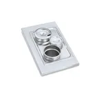 image of Vollrath 19193 Adapter Plate, Stainless Steel, 3 Cutout Holes - 1x 4-7/8" & 2x 6-3/8", Made in USA