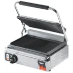 image of Vollrath 40794 Cayenne Single Cast Iron Panini Sandwich Press w/ Grooved Plates, 120V