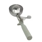 image of Vollrath 47140 Disher, Round Bowl, Size 8, 4 Oz Capacity, Stainless Steel, Gray Handle
