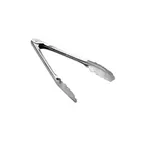 image of Vollrath 47309 Utility Tongs – 9-1/2" Heavy‑Duty, 20 Ga. Stainless Steel, Non‑Coated Handle