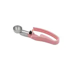 image of Vollrath 47402 Disher, .54 oz, Size 60 (1-3/8" Dia.), Stainless Steel, Pink Plastic Handle