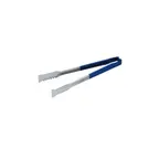 image of Vollrath 4791220 VersaGrip Tongs, One-Piece, 12", Stainless Steel, Black Ergonomic Handle