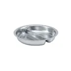 image of Vollrath 49334 Divided Food Pan, 1.2 Quart, 13-3/8" Dia. x 2-1/8"H, Stainless Steel