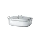 image of Vollrath 49431 Miramar French Oven, 7 Quart, 14"W x 11"D x 3"H, Stainless Steel with Cover