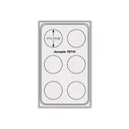 image of Vollrath 8241914 Miramar Template, Stainless Steel, 6 Round Cutouts, 12 Gauge, Fits 12" x 20" Wells