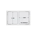 image of Vollrath 8243014 Miramar Single Size Template, Stainless Steel, 2 Food Pan Cutouts 21-1/8" x 12-3/4"