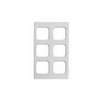 image of Vollrath 8244320 Miramar Template, Six 40003 Pans, White Stone, Fits 12" x 20" Wells, Dishwasher Safe