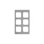 image of Vollrath 8244324 Miramar Template, 6 Pan Capacity, 12" x 20", Gray Granite, Thermoset Resin