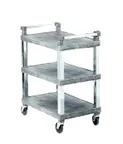 image of Vollrath 97102 3 Shelf Open Utility Cart w/ Chrome Uprights and 200 lbs. Capacity