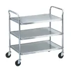 image of Vollrath 97106 Stainless Steel 3 Shelf Utility Cart w/ 500 lb Capacity - 33" x 21 x 36-1/2"