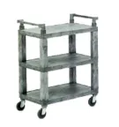 image of Vollrath 97112 Gray 3 Shelf Open Utility Cart w/ Plastic Uprights and 200 lbs. Capacity