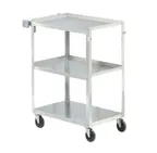 image of Vollrath 97125 Stainless Steel 3 Shelf Utility Cart w/ 400 lb Capacity - 27.5 x 15.5 x 32.625