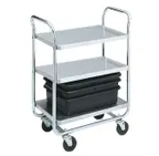 image of Vollrath 97167 Chrome Plated Three-Shelf Thrift-I-Cart - 40.5 x 21 x 36.5