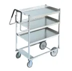 image of Vollrath 97203 Heavy-Duty Stainless Steel 3-Shelf Utility Cart w/ 23" x 35" Shelves