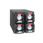 image of Vollrath C4X LidSaver Cabinet – Black Plastic, 4‑Compartment, V/H Positions, Faceplate