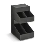 image of Vollrath CFIFO-2X FIFO Condiment Holder, 8-1/4"W x 12"D x 16-15/96"H, 4-Section ABS Smoked Acrylic
