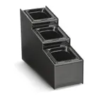 image of Vollrath CTCPAN3-6 Countertop Condiment Organizer, 7-11/16"W x 21"D x 14-5/8"H, Black ABS Acrylic, NSF