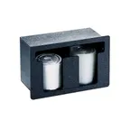 image of Vollrath FML-2 Flush Mount Lid Holder, 2-Column Horizontal, 11"W × 5-3/8"D × 7-1/4"H, Black Plastic