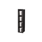 image of Vollrath FML-4V Flush Mount Lid Holder, 4 Columns, Vertical, 6-1/2"W x 5-3/8"D x 25-1/2"H, Black Plastic