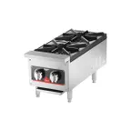 image of Vollrath HPG2-12 12" Countertop Gas Hotplate with (2) Burners, Manual Controls, 52.000 BTU