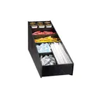 image of Vollrath LDS-3 Condiment & Straw Holder, 6-Comp, 9-3/4"H x 7-1/4"W x 24-3/4"D, Black Plastic