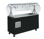 image of Vollrath R38775 46" 2-Series Refrigerated Cold Food Station w/ Storage Base and Door in Cherry Woodgrain, (3) Pan