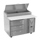 image of Victory VPPD46HC-3 46" 1-Section Refrigerated Pizza Prep Table w/ 3 Drawers, 12 cu. ft.