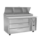 image of Victory VPPD60HC-3 60" 1-Section Refrigerated Pizza Prep Table w/ 3 Drawers, 17.76 cu. ft.