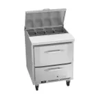 image of Victory VSPD27HC-08-2 27" One Section Sandwich / Salad Prep Table w/ 2 Drawers, 8 Pans