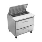 image of Victory VSPD36HC-10-2 36" One Section Sandwich / Salad Prep Table w/ 2 Drawers, 10 Pans