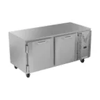 image of Victory VUF67HC 67" 2-Door Undercounter Freezer, Stainless Steel Exterior, 20 cu. ft.