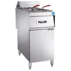 image of Vulcan 1ER50A Full Pot Floor Model Electric Fryer w/ 50-lb., Twin Baskets, Analog Controls