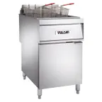 image of Vulcan 1ER85A Full Pot Floor Model Electric Fryer w/ 85-lb., Analog Controls, Twin Baskets