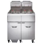 image of Vulcan 2GR45MF 31" 90-100 lb. 2 Unit Floor Fryer System with Millivolt Controls - 240,000 BTU