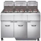 image of Vulcan 3GR65MF 63" Multiple Battery Gas Fryer w/ (3) 70-lb Frypots, Filtration System, Twin Baskets