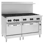 image of Vulcan 60RS-10B 60" Gas Restaurant Range w/ (10) Open Burners, (1) Standard Oven, (1) Refrigerated / Freezer Base, 300.000 BTU