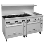 image of Vulcan 72CC-8B24G 72" Gas Restaurant Range w/ (8) Open Burners, 24" Griddle Right, (2) Convection Ovens, 350.000 BTU