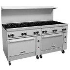 image of Vulcan 72SS-12B 72" Gas Restaurant Range w/ (12) Open Burners, (2) Standard Ovens, 430.000 BTU